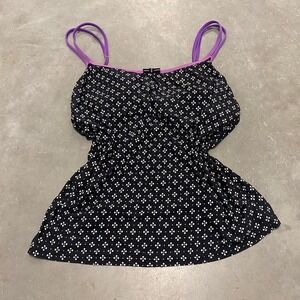 Vintage 90s y2k black polka dot tank top